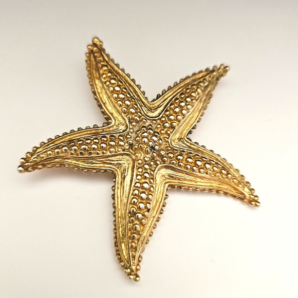 Allison Reed Vintage Signed Goldtone Starfish Brooch - Picture 2 of 4